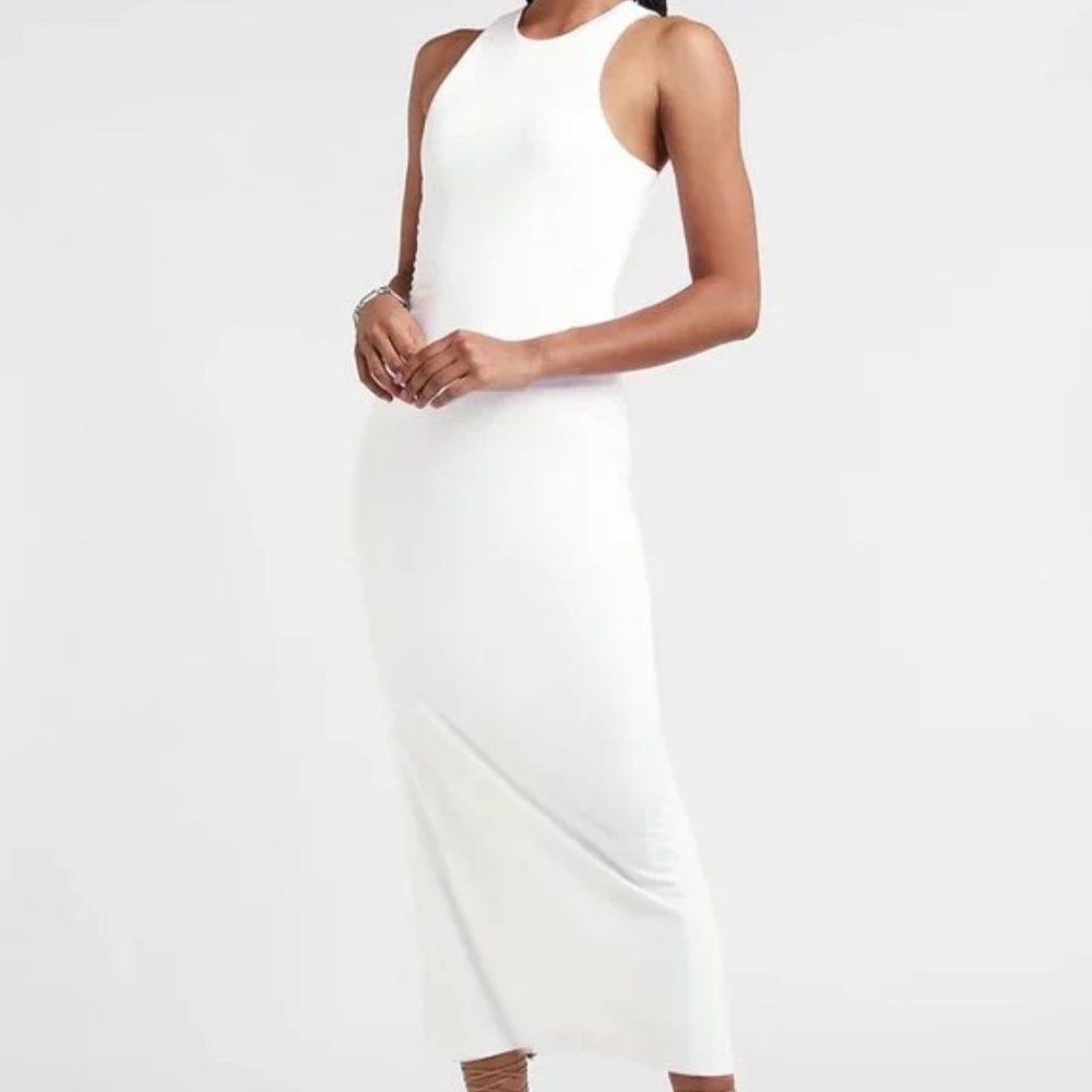 EXPRESS Body Contour High Neck Back Cutout Maxi Dress